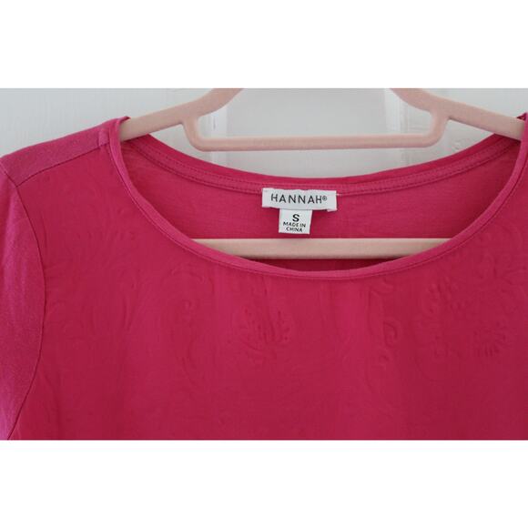 Women's Hannah Size Small Pink Pullover Top Short Sleeve - Picture 5 of 5